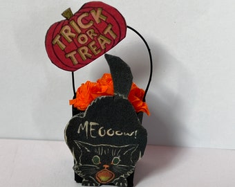 Bolsa de Halloween en miniatura para truco o trato, accesorios para casa de muñecas. Decoración de Halloween para casa de muñecas, Halloween en miniatura, accesorios espeluznantes para casa de muñecas.