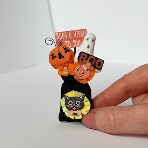 spooky trick or treat bag for halloween, 1/12th Scale dollshouse miniatures