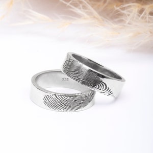 Personalized Finger Print Ring * Signature Ring * Handwriting Band Ring * Personalized Handwriting Gift * 4 mm Band