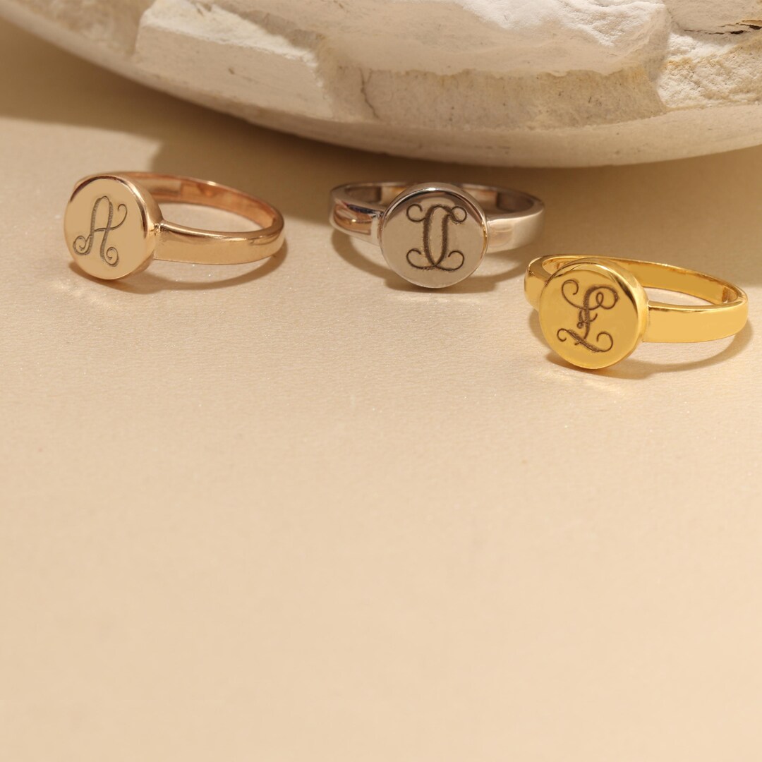 Customizable Rings Normal Wear Signet Ring * Circular Ring * Gifts for Her * Minimalist Ring * Silver ...