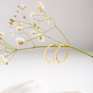 Hoop Earrings, Silver Hoop Earrings, Christmas Gift, 6mm Hoop Earrings, Gold Earrings image 1