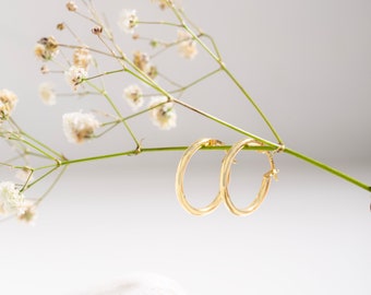 Hoop Earrings, Silver Hoop Earrings, Christmas Gift, 6mm Hoop  Earrings, Gold Earrings