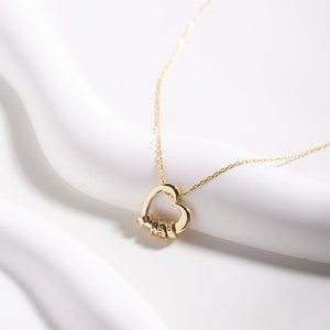 Heart Necklace • Heart and Circles Necklace • Personalized Gift • Custom Children Name Rings • Eternity Necklace  • Christmas Gift