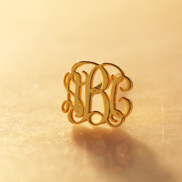 Orecchini Monogram, Orecchini iniziali, Orecchini con cognome, Orecchini d'argento, Regalo di Natale, Orecchini Monogram delicati, Orecchini personalizzati