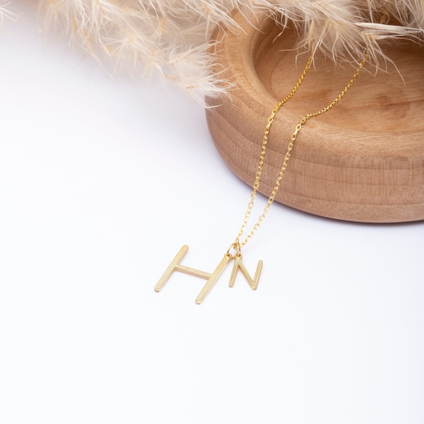 Two Initials Necklace * Double Letters Pendant * Initials Necklace * Gift For Her * Gold Initials Necklace * Christmas Gift