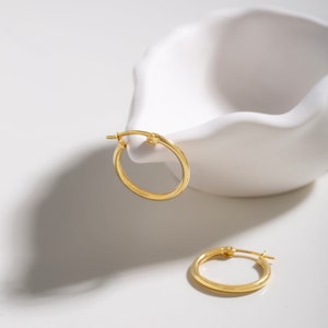 Hoop Earrings, Silver Hoop Earrings, Christmas Gift, 6mm Hoop Earrings, Gold Earrings image 10