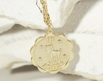 Sterling Silver Aries Zodiac Necklace: Personalized Constellation Pendant