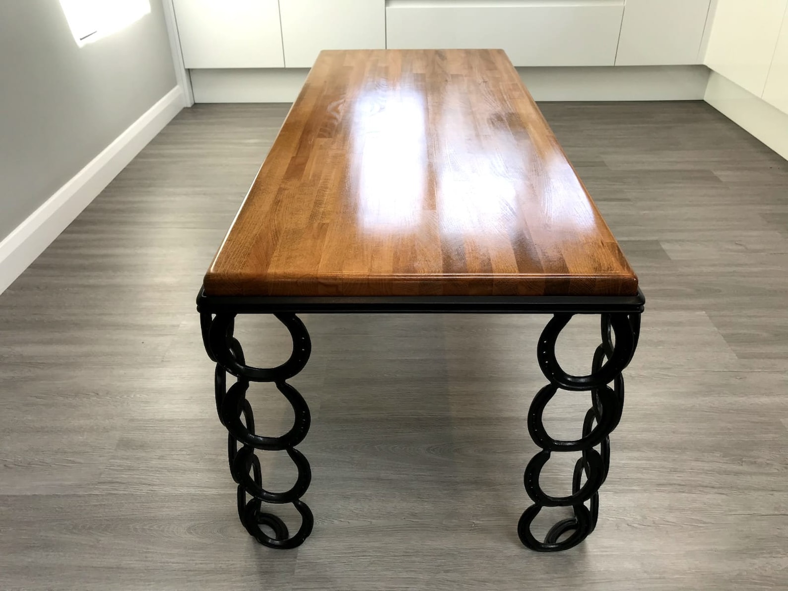 Horseshoe Coffee Table Dupe / Handcrafted Oak Coffee Table With