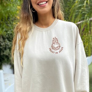 Sacred Heart Sweatshirt Trust In The Lord Sacred Heart of Jesus Crewneck Faith Based Shirt Christian Crewneck Christian Merch Catholic Shirt