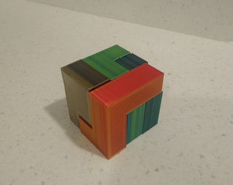 Cubo de rompecabezas impreso en 3D (dificultad fácil)