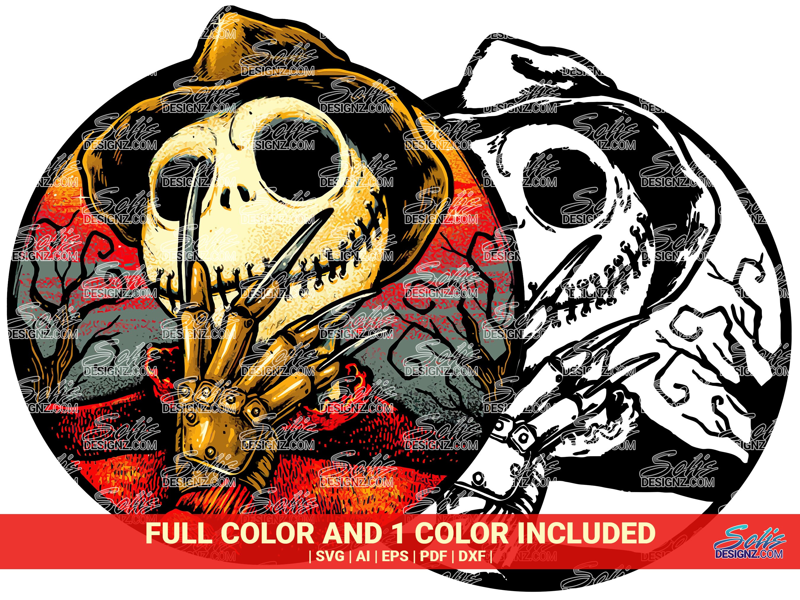 Best Jack Skellington Freddy Krueger SVG Design Svg Cut Etsy Australia