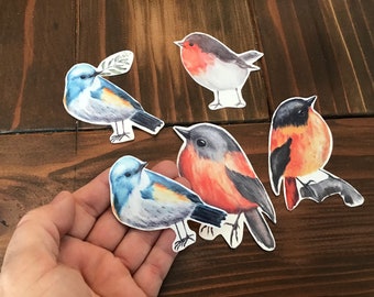 Cute Glossy Die Cut Bird Stickers