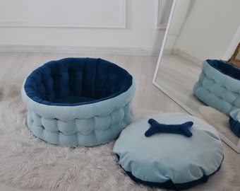 Stylish cat bed, Comfy cat house, Eco-friendly kitty bed, Washable organic cat bedding, Gifts for cat lovers, Modern washable velvet cat bed