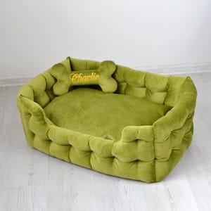 Personalized Dog Bed Durable Bedding Supportive Cushion Custom Embroidered Machine Indestructible dog bed Luxury dog bed