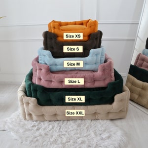 Velour Pet Bed: Calming Dog Sofa with Removable Cover