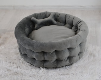 Washable Velour Cat Bed: Eco-Friendly Pet Comfort Bed