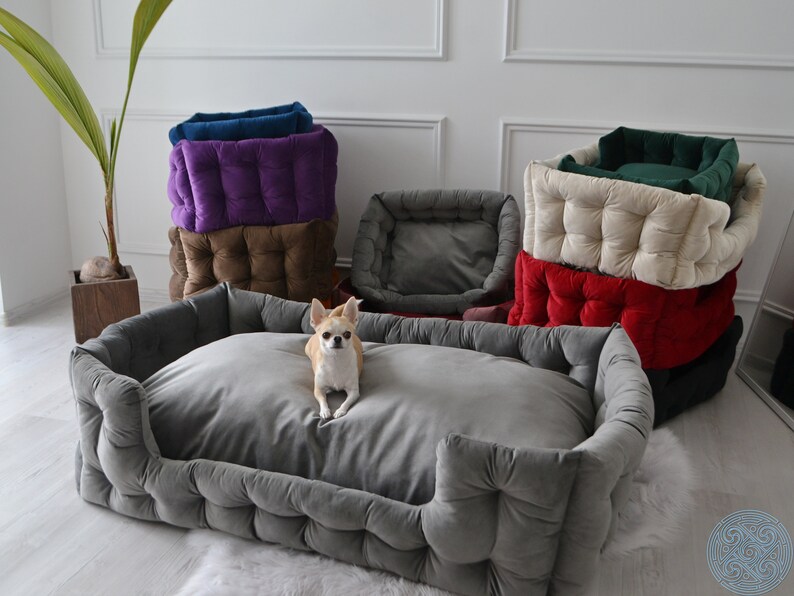 Dog Bed Velvet Dog Bed Raised Dog Bed Elevated Dog Bed Etsy