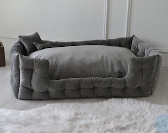 Dog Bed, Pet Beds & Cots, XXL Gray Dog Bed, Machine washable pet furniture, Large dog bed, Pet floor pillow, Outdoor dog bed,  Labrador Bed