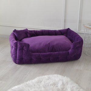 Purple handmade dog bed