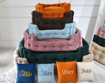 Cama para perros, Las mejores camas para perros, Cama relajante para perros, Sofá para perros, Cama para gatos, Cama para perros lavable, Funda extraíble, Cama para mascotas, Tamaño grande, Cama para perros beige