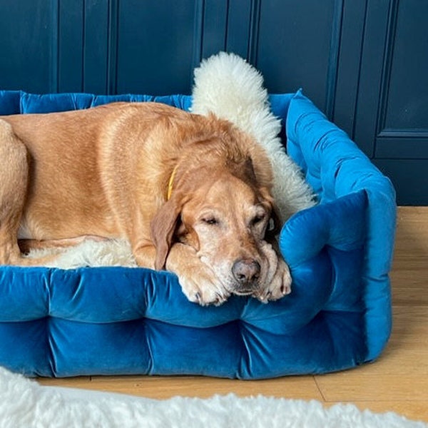 Dog bed, Dog cot, Dog couch bed, Dog couches, Boxer bed, Modern dog bed, Cat Lover Gift, Dog lover gift, Blue Dog Bed, washable