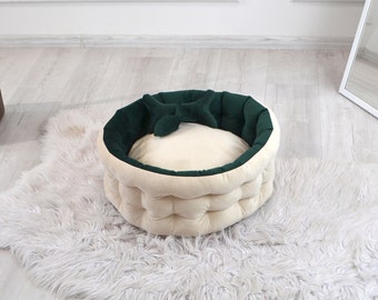 Indestructible sofa for small dogs in ivory with personalization