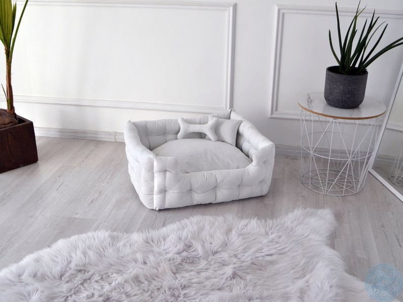 Dog Bed Handmade Dog Bed White Dog Beds Elevated Dog Bed Etsy
