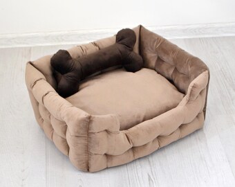 Luxury Dog Bed, Soft Plush Pet Sofa, Durable Washable Dog Couch