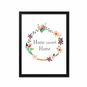 Home Sweet Home - Wreath - Quote - Print