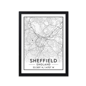 Sheffield - Karte - Druck