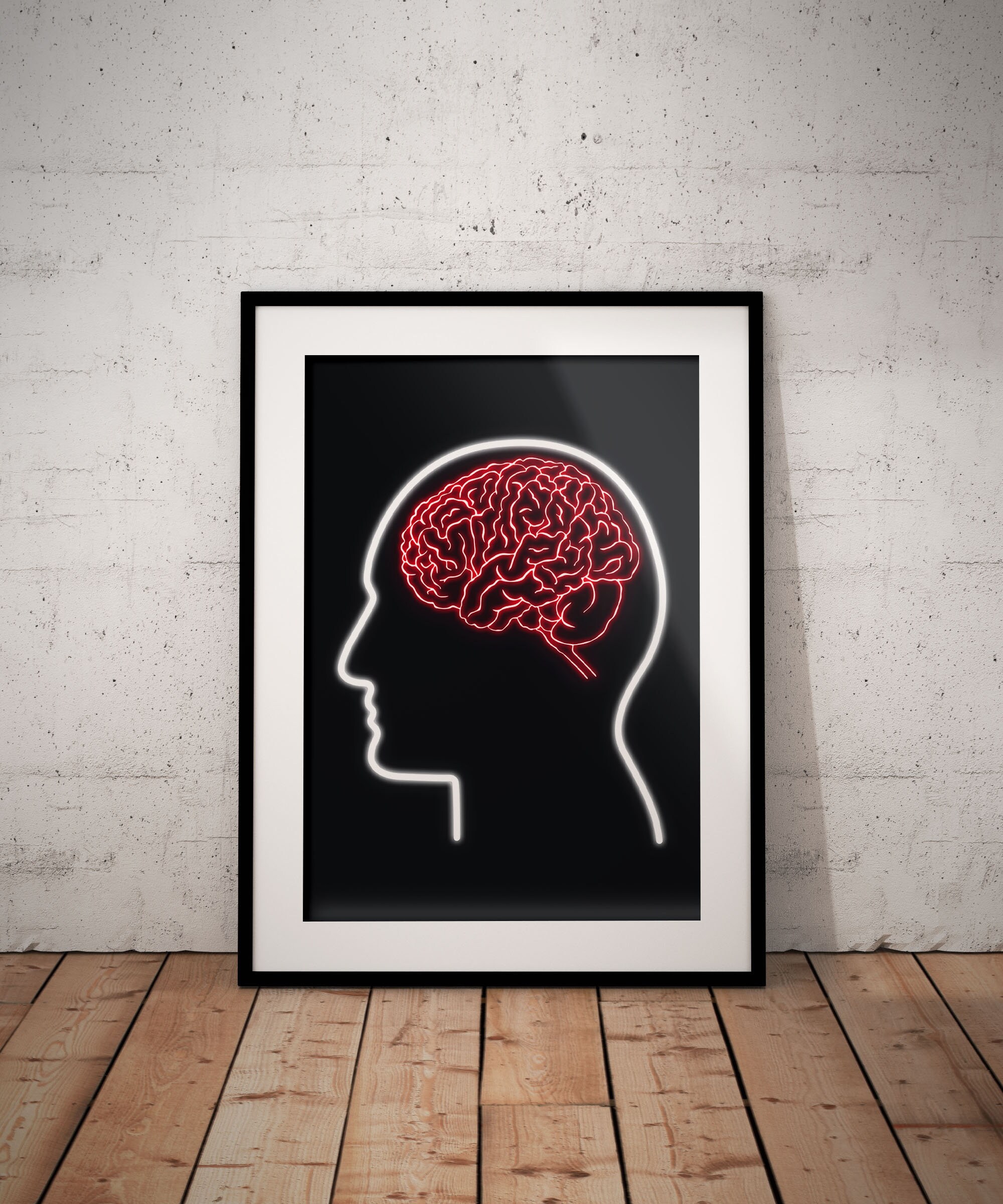 Neon - Brain - Anatomy - Multicoloured Print - Etsy