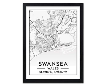 Swansea City Map Printable, Street Map Art, Swansea Map Print, City Map ...