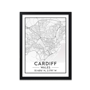 Cardiff - Karte - Druck