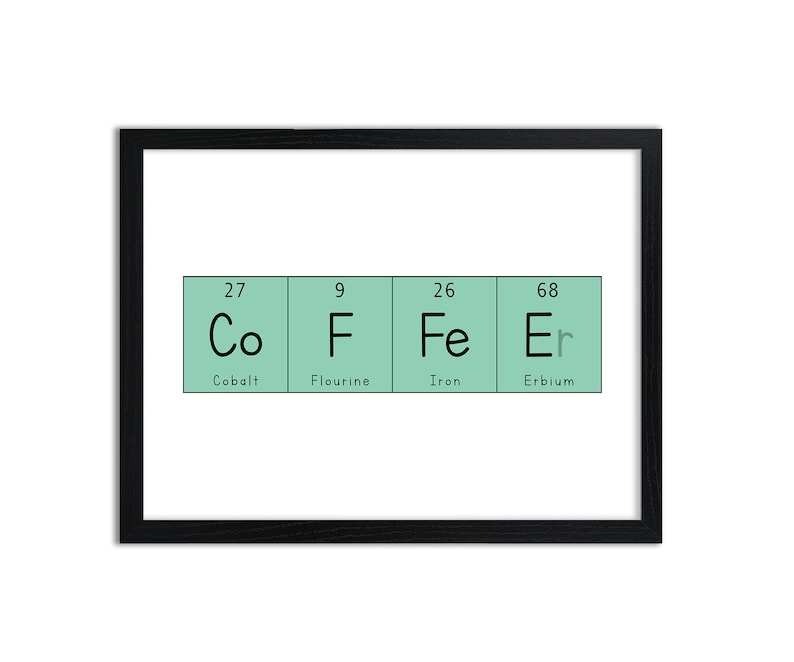 Periodic Table Names and Phrases Science Prints Green