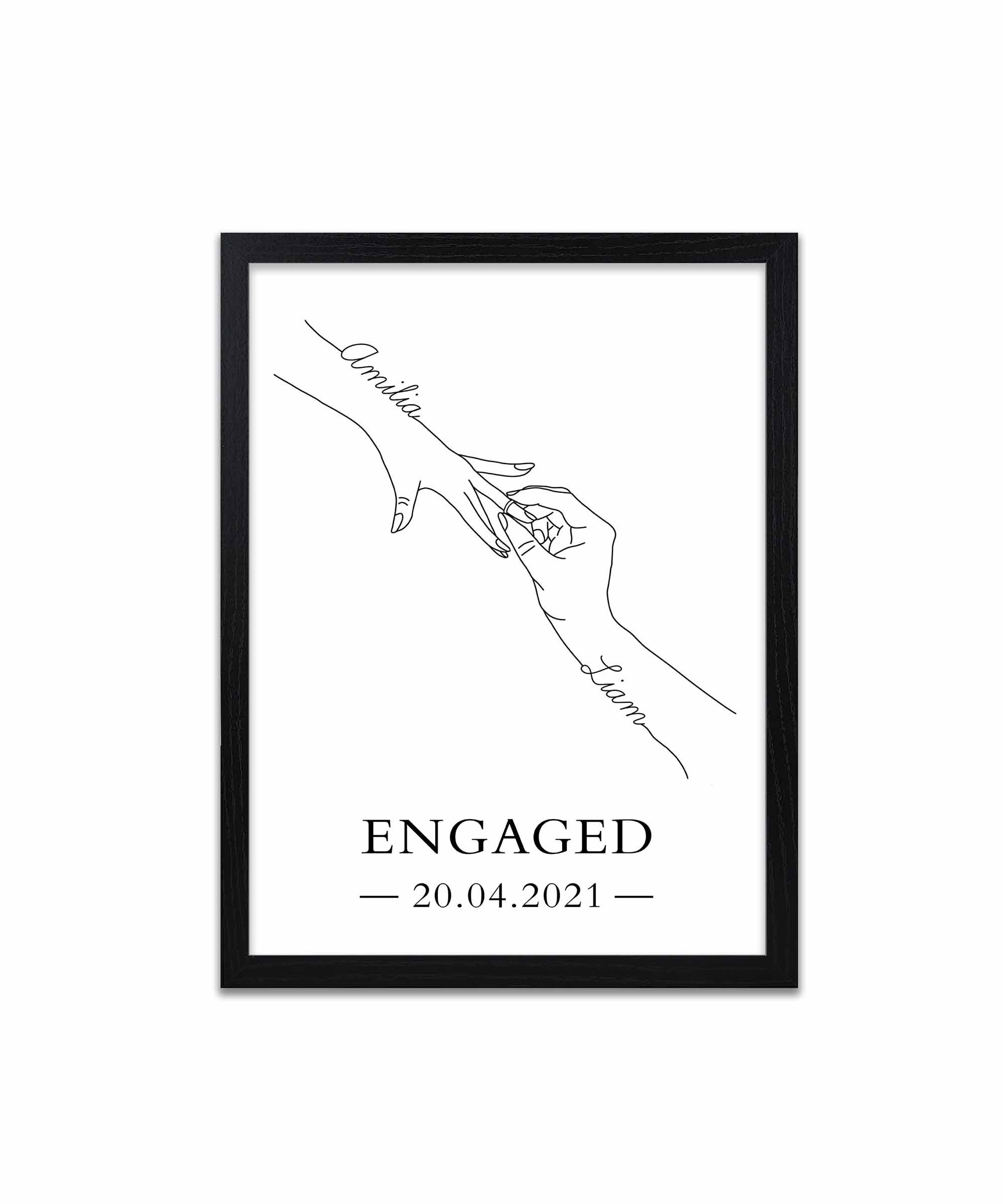 Personalised Engagement Print Etsy