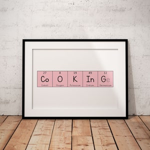 Periodic Table Names and Phrases Science Prints Pink