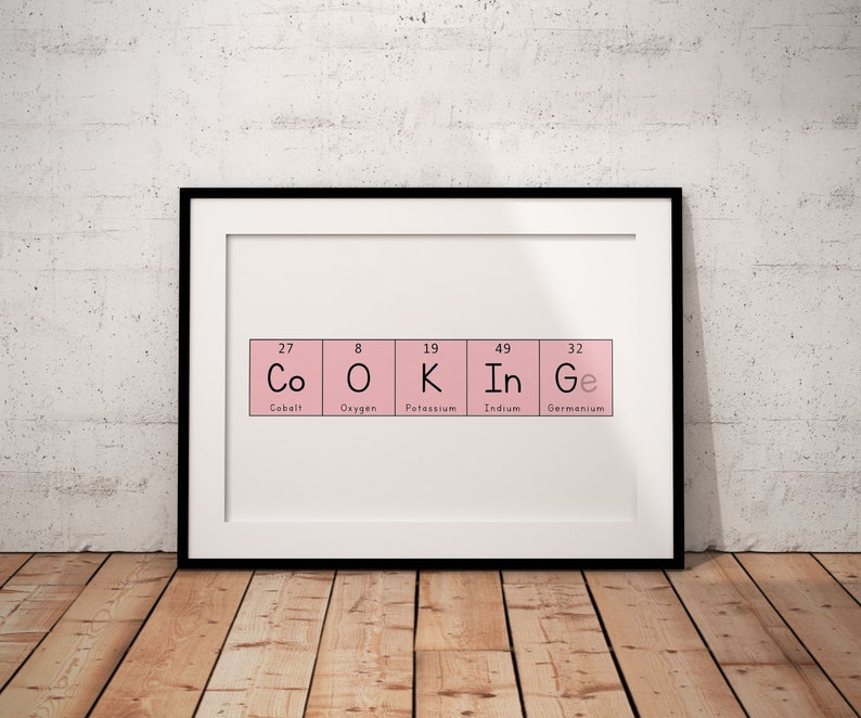 Periodic Table Names and Phrases Science Prints Pink