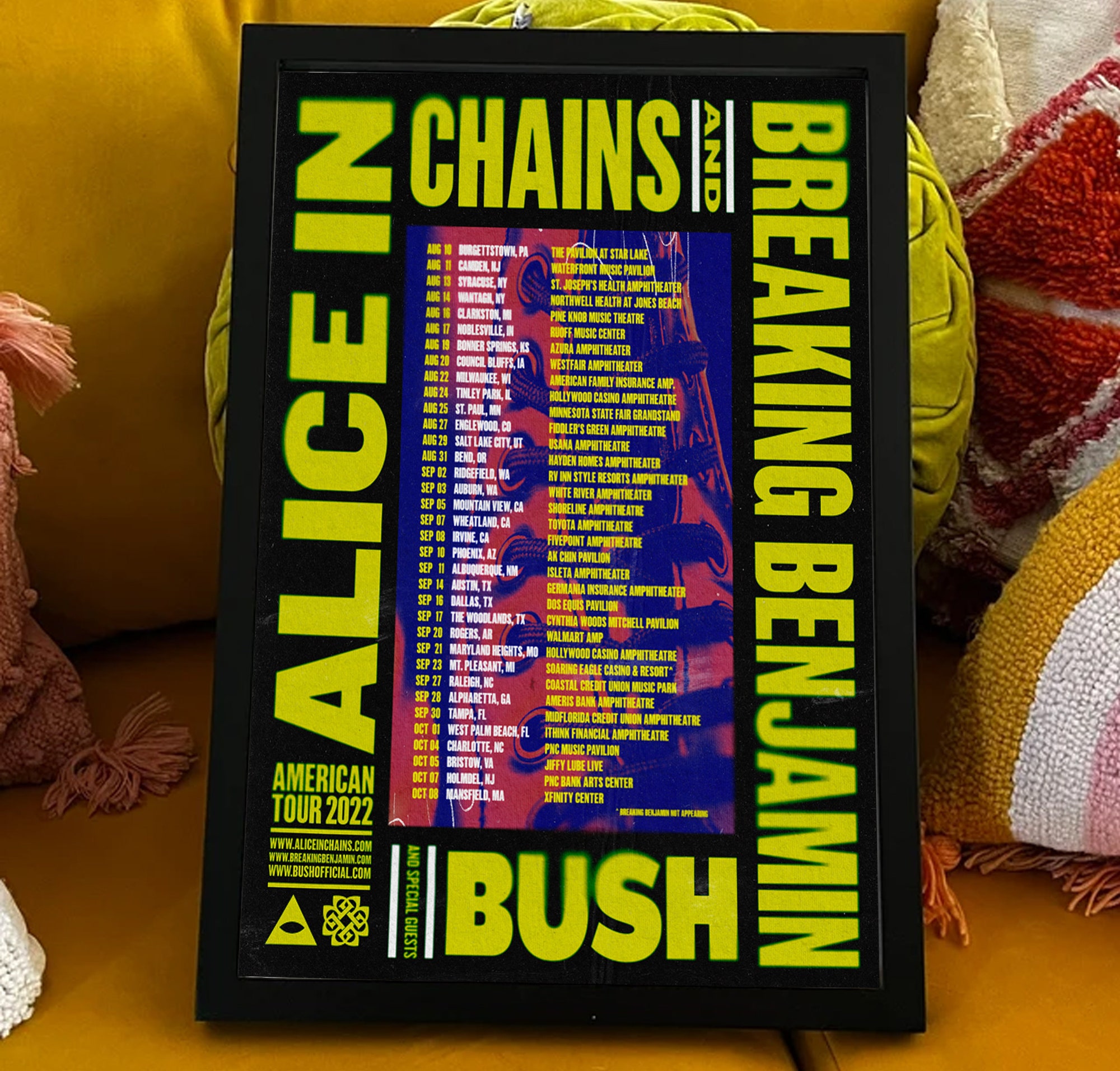 Breaking Benjamin, ALC Band & Bush Tour 2022 Poster