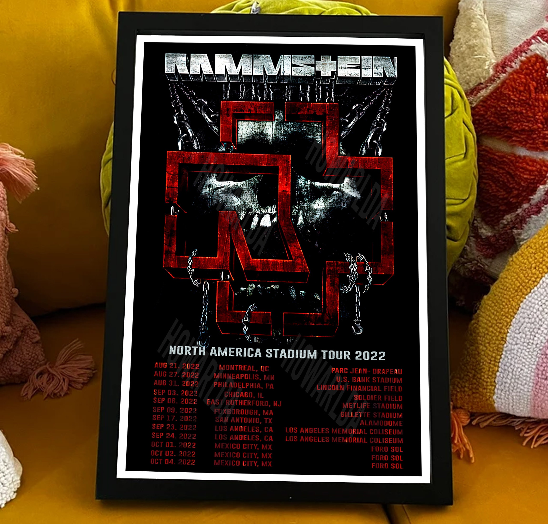 Discover Rammstein North American Staditum Tour 2022 Poster