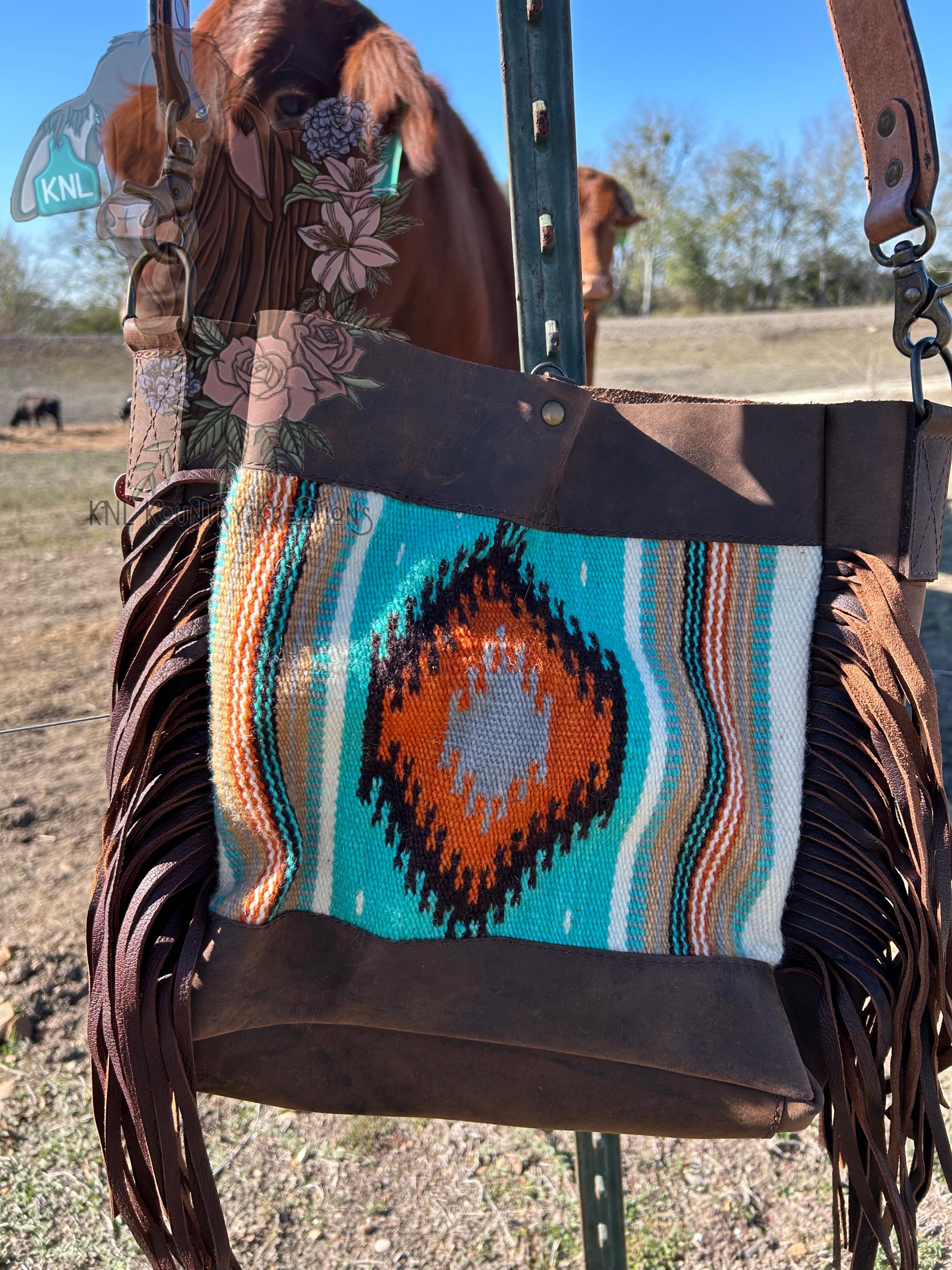 Western Rug Purses Leather Fringe Crossbody Purse, Wool Saddle Blanket, Western Bag - Etsy