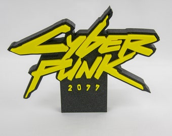 Cyberpunk 2077 3D Logo decoratie | Desktop decoratie | Staand display