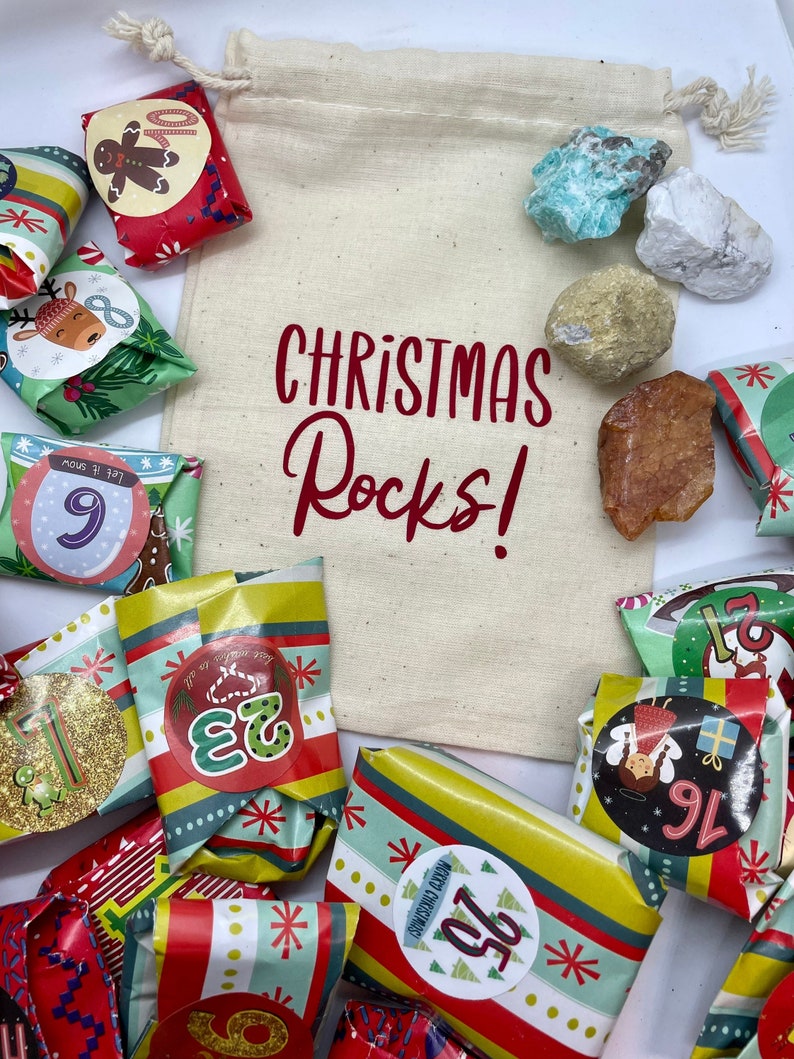 Advent Calendar, Crystal Advent Calendar, Science Learning Kit, Christmas Rocks, Christmas Activity, Gem and Mineral Box, Christmas Gift Box image 1