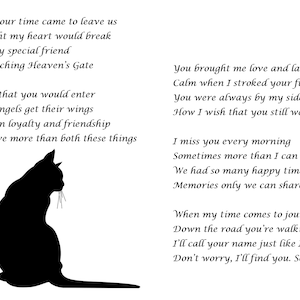 猫のお悔やみカード - 猫の死別カード - 猫のお悔やみカード - 猫の死別ギフト - 猫のお悔やみギフト - 猫のお悔やみギフト