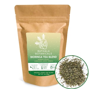 Bathala Botanicals Moringa Tea Blend - Loose Leaf Tea Blend - Choose from 1oz | 2oz | 4oz - Tea Sample Sizes - Loose Leaf Tea Gift