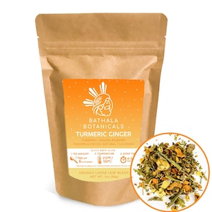 Bathala Botanicals Turmeric Ginger - Herbal Loose Leaf Tea Blend - Choose from 1oz | 2oz | 4oz - Tea Sample - Herbal Loose Leaf Tea Gift