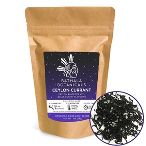 Bathala Botanicals Ceylon Currant - Loose Leaf Black Tea - 1oz | 2oz | 4oz Tea Pack - Black Currant Gift - Premium Quality Black Currant Tea