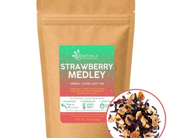 Strawberry Medley – Loose Leaf Herbal Decaf Fruit Tea - Bathala Botanicals