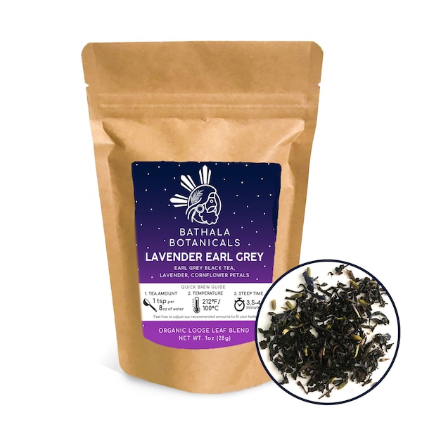 Bathala Botanicals Lavender Earl Grey Tea - Loose Leaf Lavender Earl Grey - 1oz| 2oz | 4oz Tea Pack - Lavender Earl Grey Gift - Premium Tea