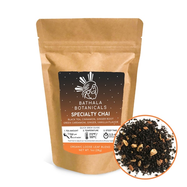 Bathala Botanicals Specialty Chai Tea - Loose Leaf Specialty Indian Chai Tea - 1oz | 2oz | 4oz Tea Pack - Chai Tea Gift - Premium Chai Tea