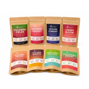 Kit de degustação de chás frutados a granel, pacote variado, presente para amantes de chá.